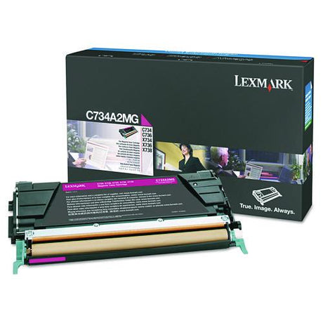 C734A2MG Toner, 6,000 Page-Yield, Magenta - C734A2MG LEXMARK