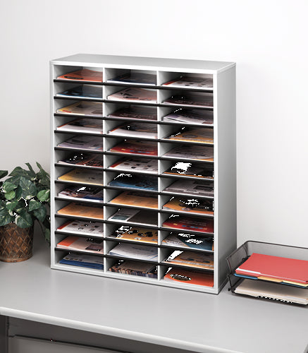 Fellowes 25061 literature rack 36 shelves Grey, White - 25061