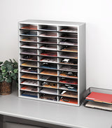 Fellowes 25061 literature rack 36 shelves Grey, White - 25061