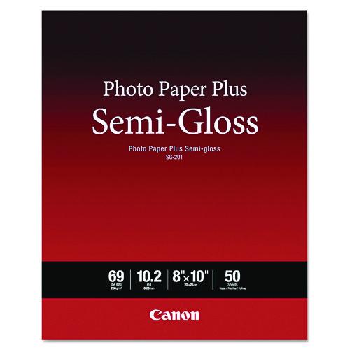 CANON Photo Paper Plus Semi-Gloss, 10.2 mil, 8 x 10, Semi-Gloss White, 50/Pack - 1686B062