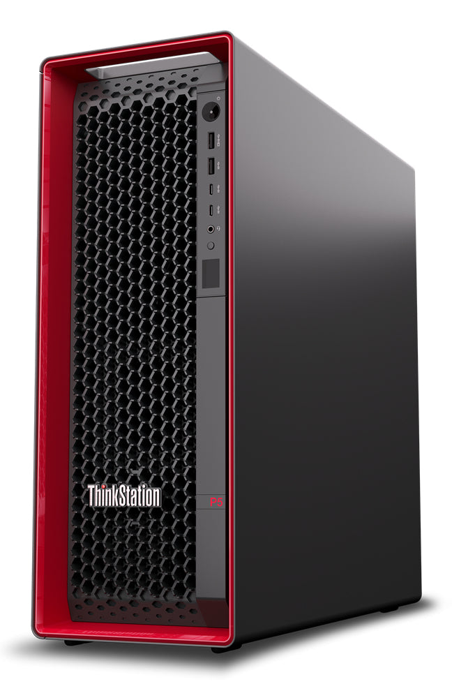 Lenovo ThinkStation P5 Intel Xeon W w3-2425 32 GB DDR5-SDRAM 1 TB SSD NVIDIA T1000 Windows 11 Pro for Workstations Tower Workstation Black, Red - 30GA004MUS
