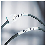 Rhino Heat Shrink Tubes Industrial Label Tape, 0.25" x 5 ft, White/Black Print - 18051