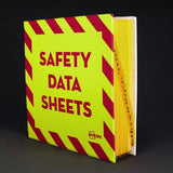 ZEBRA Heavy-Duty Preprinted Safety Data Sheet Binder, 3 Rings, 1.5" Capacity, 11 x 8.5, Yellow/Red - 18950