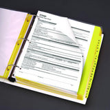 ZEBRA Heavy-Duty Preprinted Safety Data Sheet Binder, 3 Rings, 1.5" Capacity, 11 x 8.5, Yellow/Red - 18950