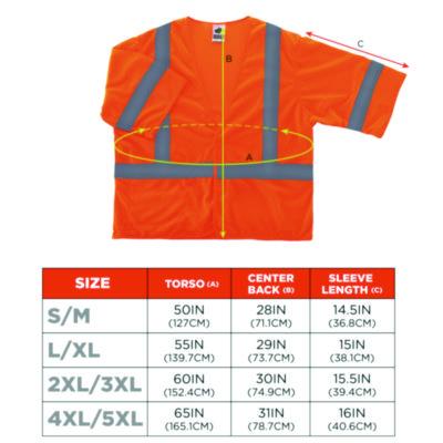 GloWear 8310HL Type R Class 3 Economy Mesh Vest, Polyester, Small to Medium, Orange - 22013 C2G