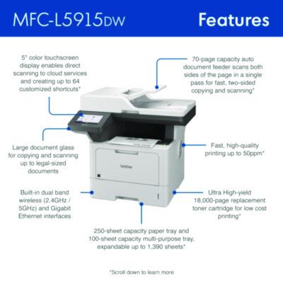 MFC-L5915DW Business Monochrome AIO Laser Printer, Copy/Fax/Print/Scan - MFCL5915DW