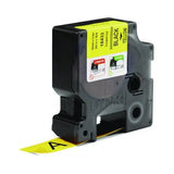 DYMO Rhino Permanent Vinyl Industrial Label Tape, 0.75" x 18 ft, Yellow/Black Print - 18433 DYMO