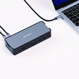 VERBATIM USB-C Pro Docking Station 15-in-1, Audio/DisplayPort/HDMI/Micro SD/RJ45/SD/USB-A/USB-C, Gra - 32171