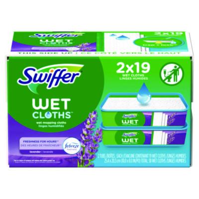 Sweeper TRAP + LOCK Wet Mop Cloth, 8 x 10, White, Lavender Scent, 38/Pack - 00743 C2G