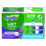 Sweeper TRAP + LOCK Wet Mop Cloth, 8 x 10, White, Lavender Scent, 38/Pack - 00743 C2G