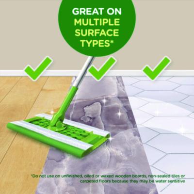 Sweeper TRAP + LOCK Wet Mop Cloth, 8 x 10, White, Lavender Scent, 38/Pack - 00743 C2G