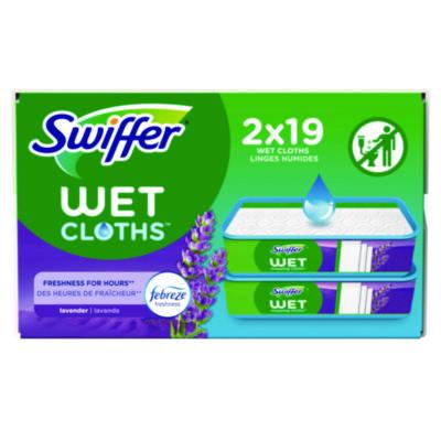 Sweeper TRAP + LOCK Wet Mop Cloth, 8 x 10, White, Lavender Scent, 38/Pack - 00743 C2G