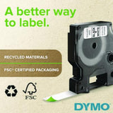 D1 Standard Labels, 0.38" x 23 ft, Black Print on White Tape - 1761554 DYMO