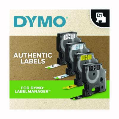D1 Standard Labels, 0.38" x 23 ft, Black Print on White Tape - 1761554 DYMO