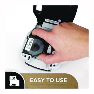 D1 Standard Labels, 0.38" x 23 ft, Black Print on White Tape - 1761554 DYMO