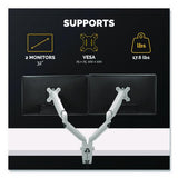 FELLOWES Platinum Series Dual Monitor Arm, For 40" Monitors, 360 deg Rotation, 45 deg Tilt, 180 deg  - 8056501