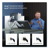 FELLOWES Platinum Series Dual Monitor Arm, For 40" Monitors, 360 deg Rotation, 45 deg Tilt, 180 deg  - 8056501