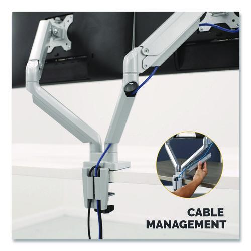 FELLOWES Platinum Series Dual Monitor Arm, For 40" Monitors, 360 deg Rotation, 45 deg Tilt, 180 deg  - 8056501
