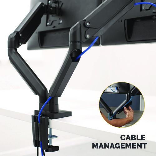 FELLOWES Platinum Series Dual Monitor Arm for 40" Monitors, 360 deg Rotation, +/-45 deg Tilt, 360 de - 8042501
