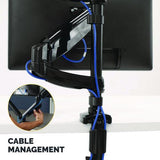 FELLOWES Platinum Series Dual Stacking Arm for 27" Monitors, 360 deg Rotation, 180 deg Tilt, 360 deg - 8043401