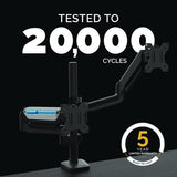 FELLOWES Platinum Series Dual Stacking Arm for 27" Monitors, 360 deg Rotation, 180 deg Tilt, 360 deg - 8043401