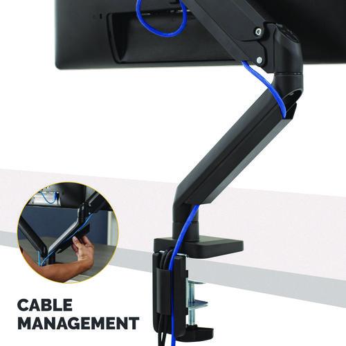 FELLOWES Platinum Series Single Monitor Arm, For 40" Monitors, 360 deg Rotation, 45 deg Tilt, 180 de - 8043301