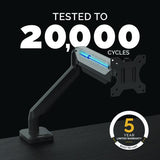 FELLOWES Platinum Series Single Monitor Arm, For 40" Monitors, 360 deg Rotation, 45 deg Tilt, 180 de - 8043301