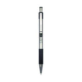 F-301 Ballpoint Pen, Retractable, Fine 0.7 mm, Black Ink, Stainless Steel/Black Barrel, Dozen - 27110 LEGRAND
