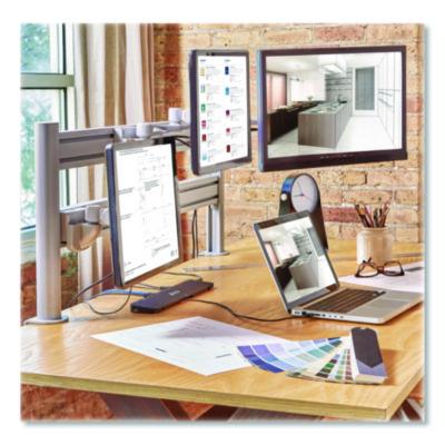 Dual-Extension Monitor Mount for Slat Wall System for 32" TVs, 4.9w x 4.7d x 20.5h, Silver, Supports 22 lb - DMSW1332LTAA