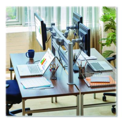 Dual-Extension Monitor Mount for Slat Wall System for 32" TVs, 4.9w x 4.7d x 20.5h, Silver, Supports 22 lb - DMSW1332LTAA