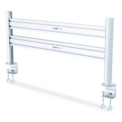 Slat Rail with Posts for Slat Wall System for 32" TVs, 8.1w x 5.7d x 5.51h, Silver, Supports 33 lb - DMSWKITTAA