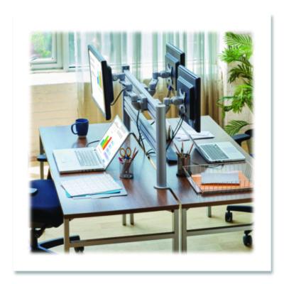 Slat Rail with Posts for Slat Wall System for 32" TVs, 8.1w x 5.7d x 5.51h, Silver, Supports 33 lb - DMSWKITTAA