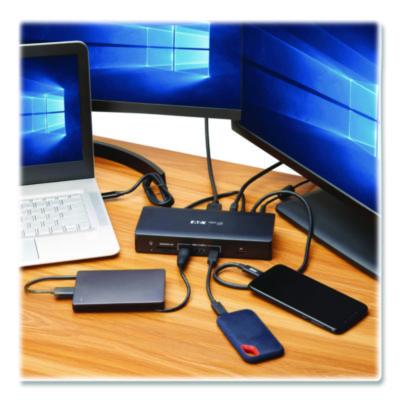 Triple Display USB-C Dock, Displayport/HDMI/RJ45/USB/VGA, Black - U442AB-DOCK9