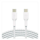 BOOST CHARGE Braided USB-C to USB-C Cable, 3.3 ft, White - CAB004BT1MWH BELKIN