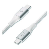 BOOST CHARGE Braided USB-C to USB-C Cable, 6.6 ft, White - CAB025FQ2MWH BELKIN