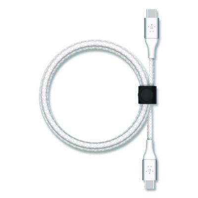 BOOST CHARGE Braided USB-C to USB-C Cable, 6.6 ft, White - CAB025FQ2MWH BELKIN