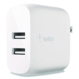 BOOST CHARGE Dual USB-A Wall Charger + Lightning to USB-A Cable, White - WCD001DQ1MWH BELKIN