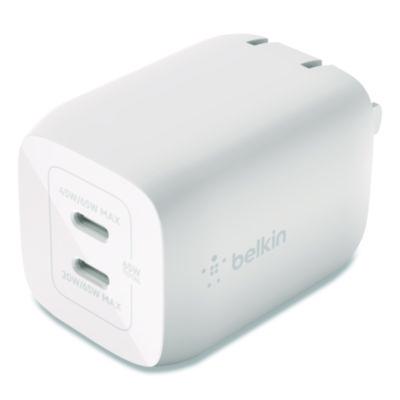 BOOST CHARGE Pro Dual USB-C GaN Wall Charger with PPS, White - WCH013DQWH BELKIN