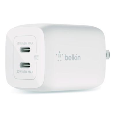 BOOST CHARGE Pro Dual USB-C GaN Wall Charger with PPS, White - WCH013DQWH BELKIN