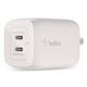 BOOST CHARGE Pro Dual USB-C GaN Wall Charger with PPS, White - WCH013DQWH BELKIN