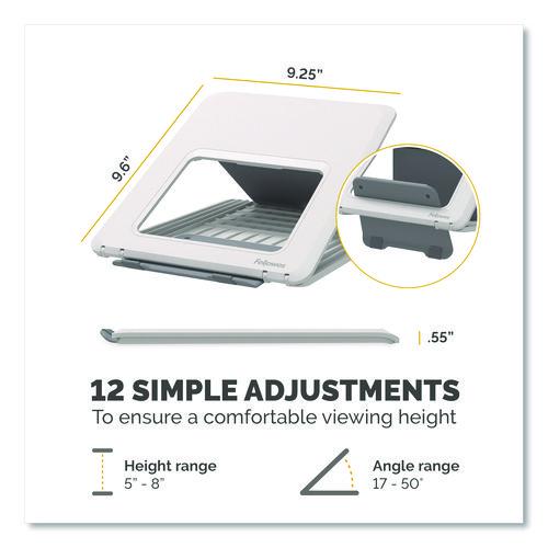 FELLOWES Breyta Laptop Stand, 9.25" x 10.55" x 0.55" - 8", White, Supports Up to 8.8 lbs - 100098501