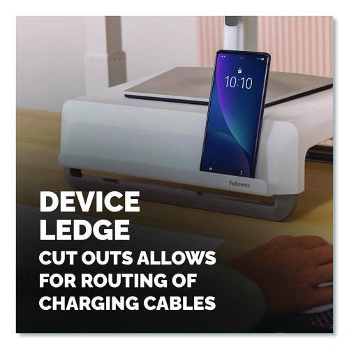 FELLOWES Breyta Monitor Stand, 13.94" x 11.97" x 3.25" to 6", White, Supports 33 lbs - 100098565