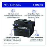 Wireless MFC-L2900DW Compact Monochrome AIO Laser Printer, Copy/Fax/Print/Scan - MFCL2900DW