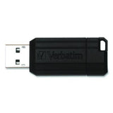 Pinstripe USB 2.0 Flash Drive, 64 GB, Black, 10/Pack - 70901