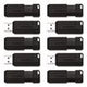 Pinstripe USB 2.0 Flash Drive, 64 GB, Black, 10/Pack - 70901