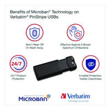 Pinstripe USB 3.2 Flash Drive, 32 GB, Black 10/Pack - 70902