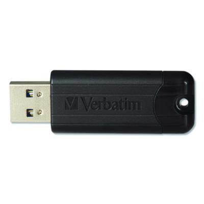 Pinstripe USB 3.2 Flash Drive, 32 GB, Black 10/Pack - 70902