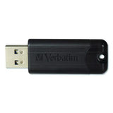 Pinstripe USB 3.2 Flash Drive, 32 GB, Black 10/Pack - 70902