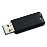 Pinstripe USB 3.2 Flash Drive, 32 GB, Black 10/Pack - 70902