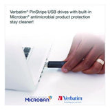 Pinstripe USB 3.2 Flash Drive, 32 GB, Black 10/Pack - 70902